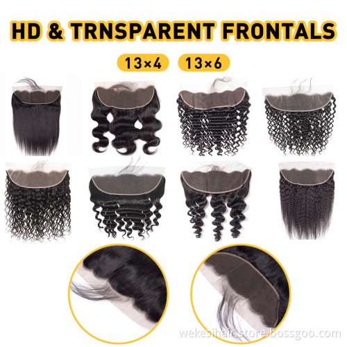 Wholesale Vendor Hd Transparent Frontal Lace Closure , Swiss 13X6 Hd Lace Frontal With Bundles,Ear To Ear Lace Frontal 13x4